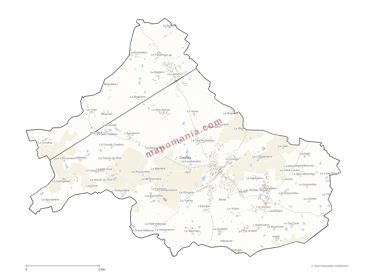 Carte de Courlay à personnaliser