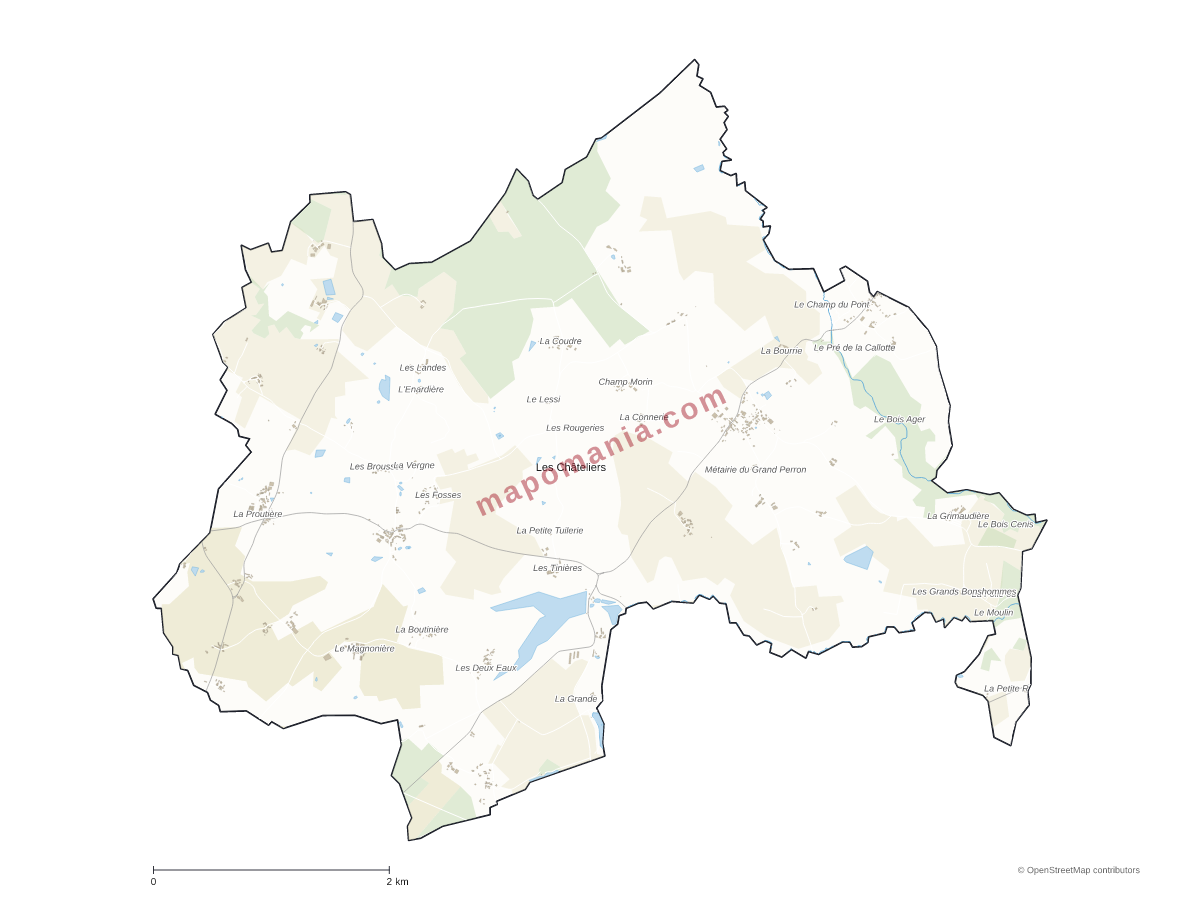 Carte de Les Châteliers à personnaliser