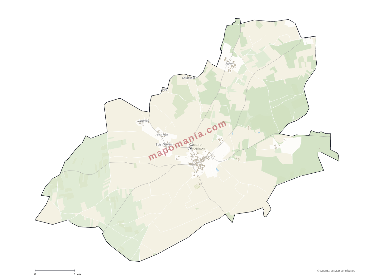 Carte de Couture-d'Argenson à personnaliser