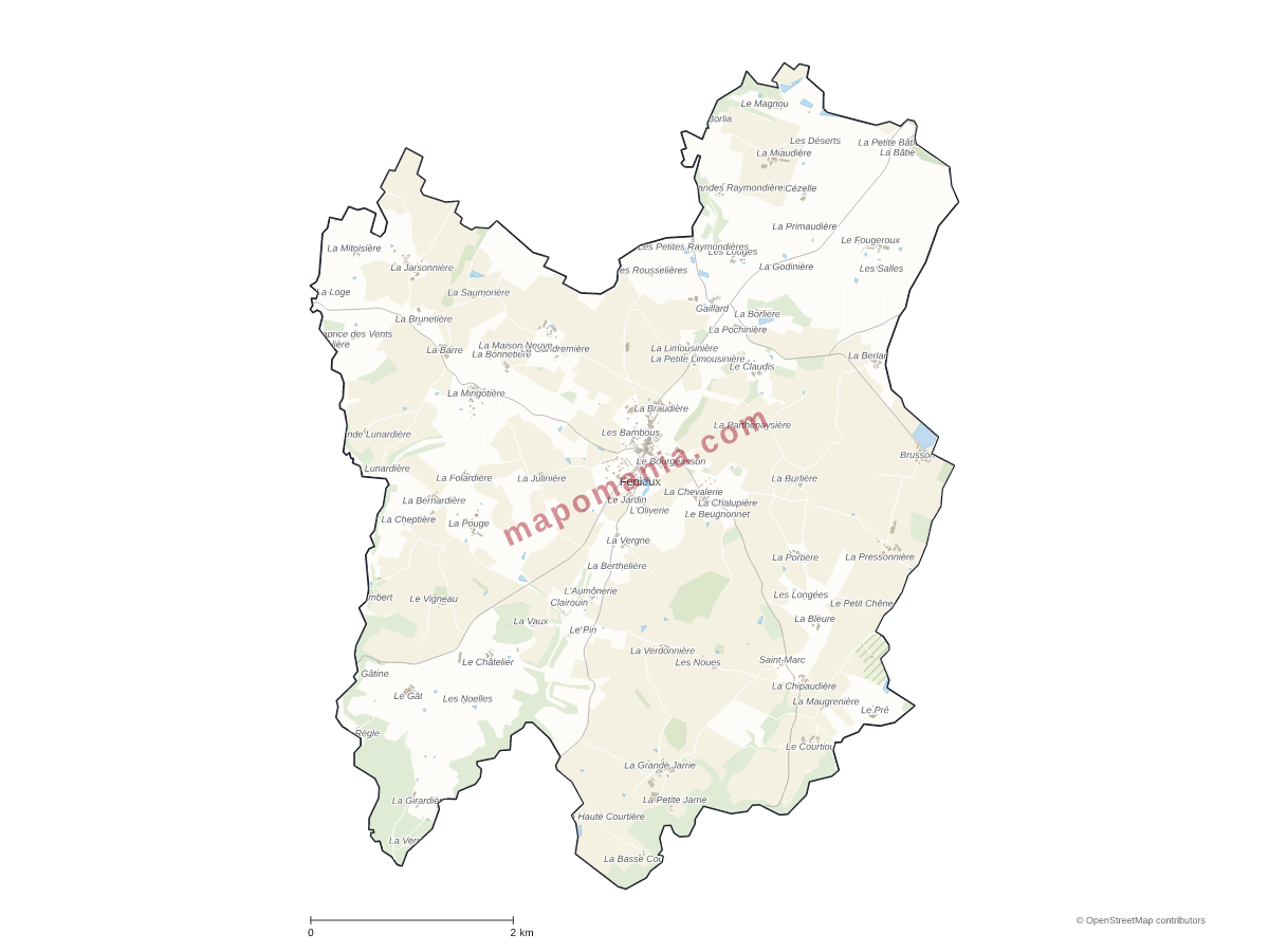 Carte de Fenioux à personnaliser