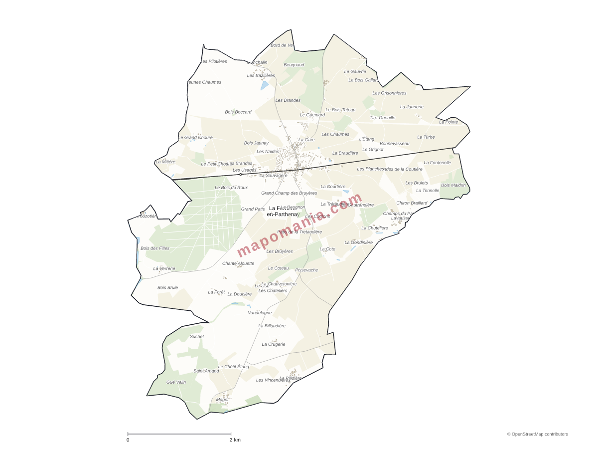 Carte de La Ferrière-en-Parthenay à personnaliser