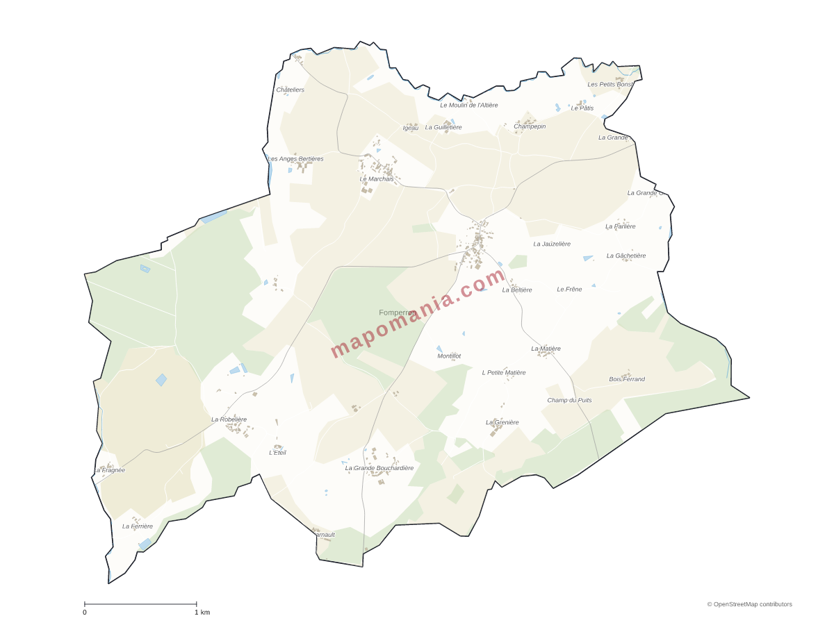 Carte de Fomperron à personnaliser