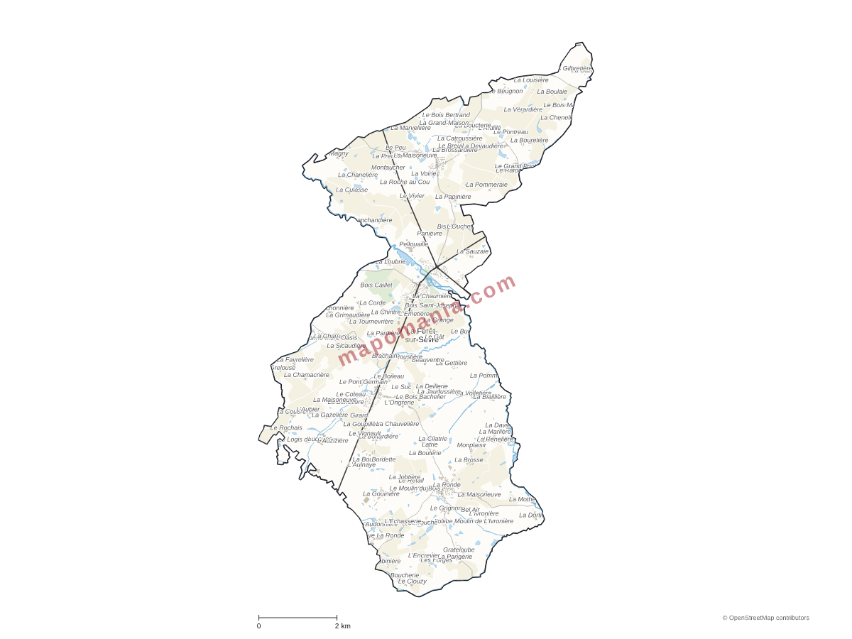 Carte de La Forêt-sur-Sèvre à personnaliser