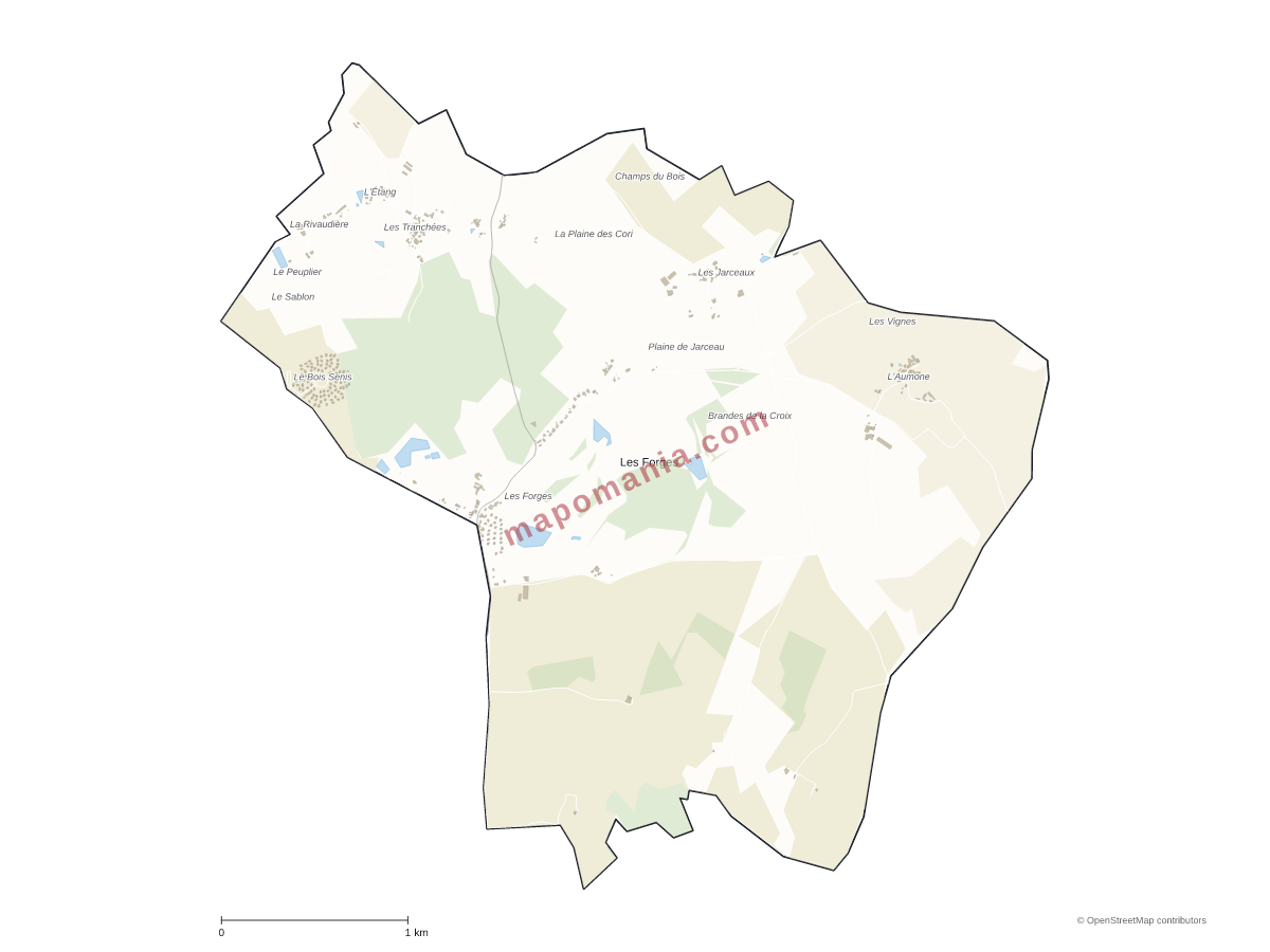 Carte de Les Forges à personnaliser