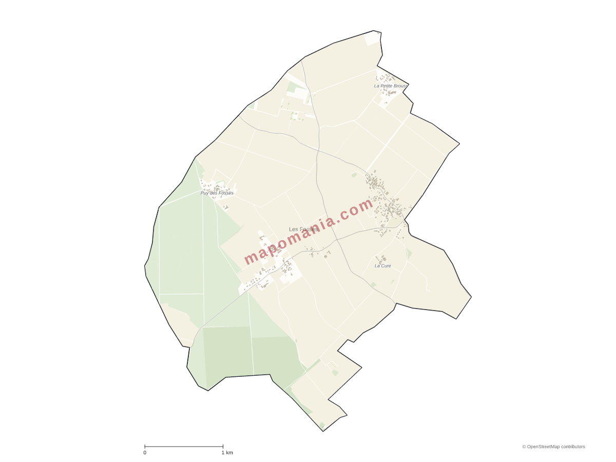 Carte de Les Fosses à personnaliser