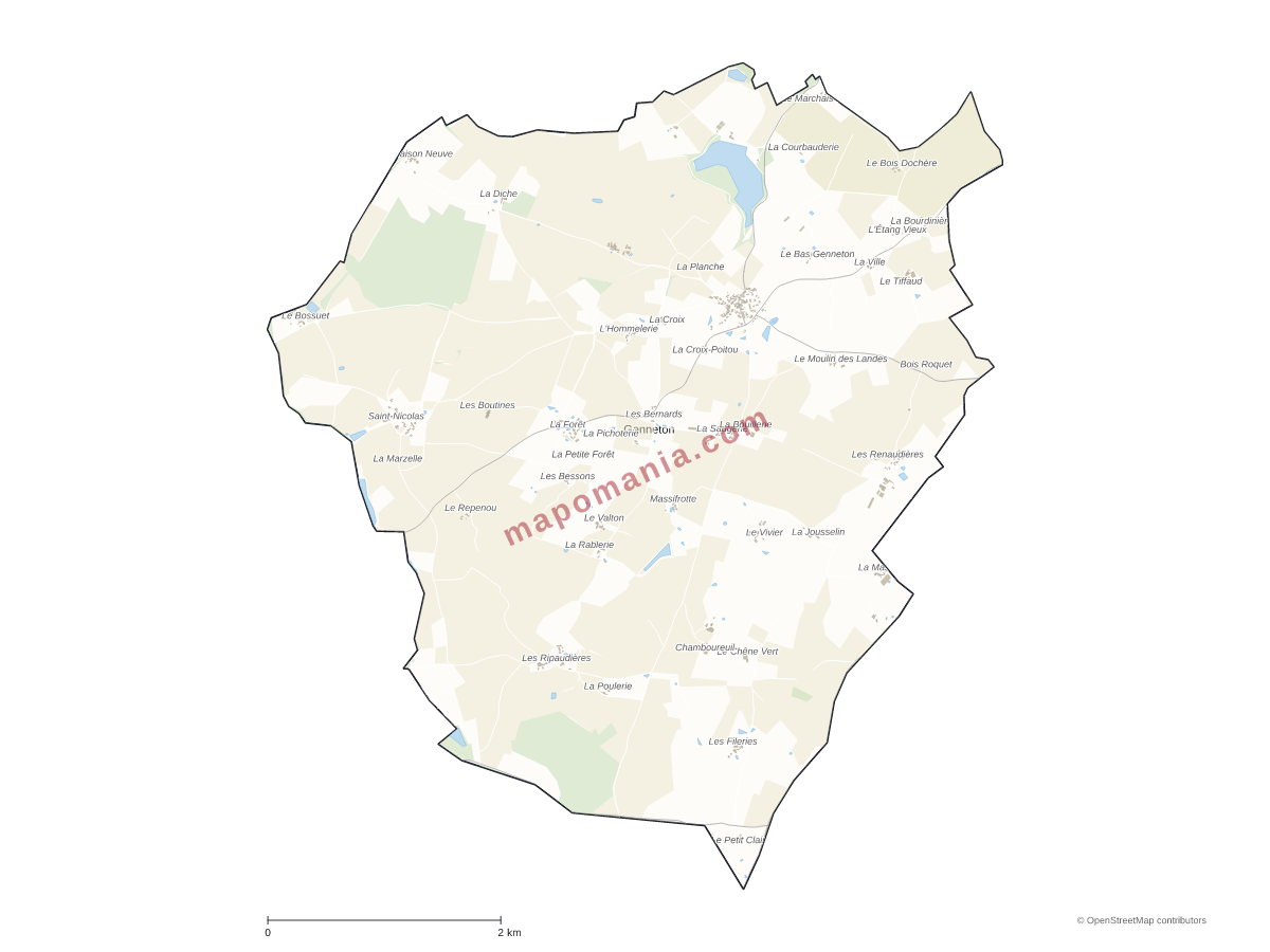 Carte de Genneton à personnaliser