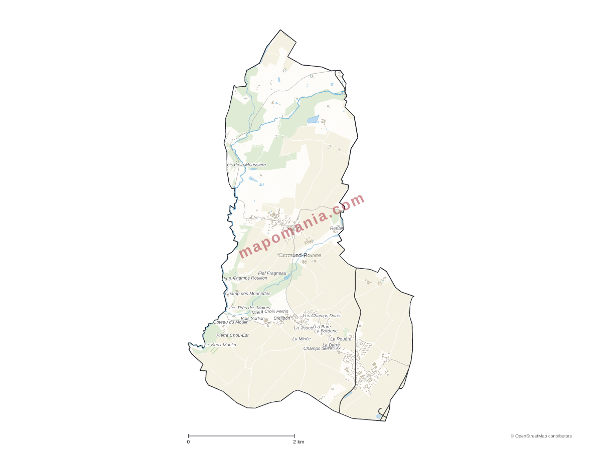 Carte de Germond-Rouvre à personnaliser