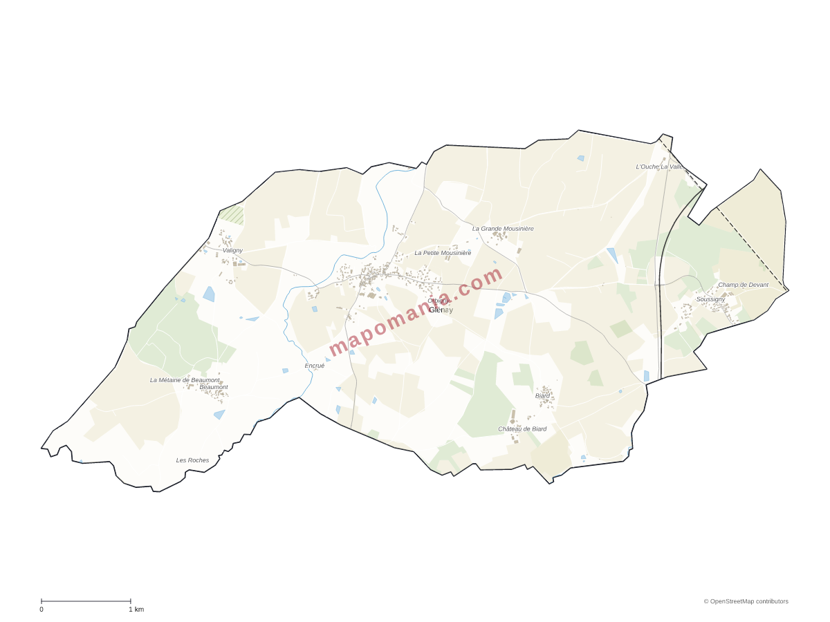 Carte de Glénay à personnaliser