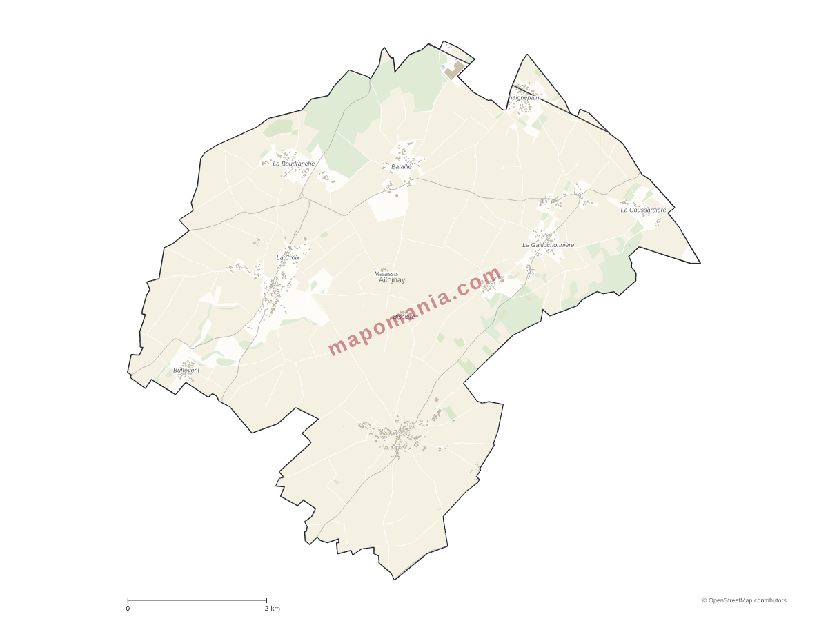 Carte de Alloinay à personnaliser