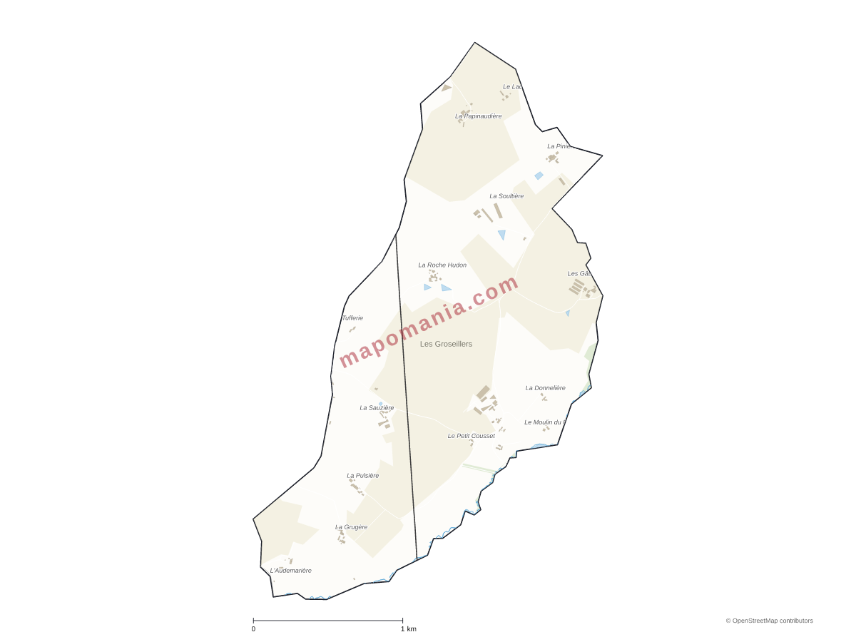Carte de Les Groseillers à personnaliser