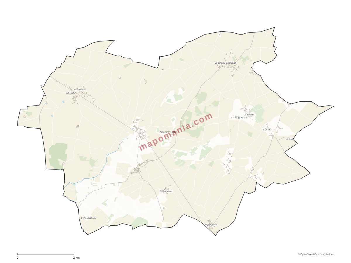 Carte de Valdelaume à personnaliser