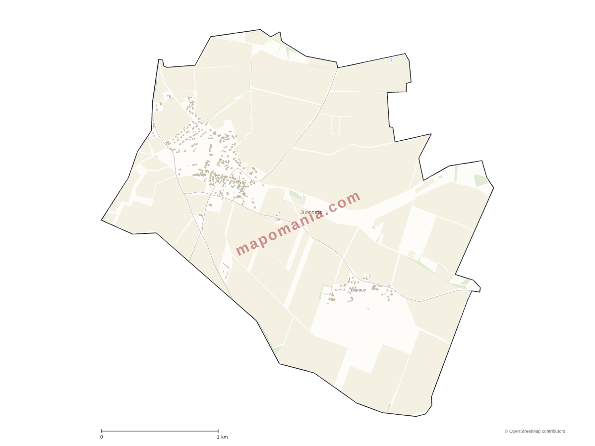 Carte de Juscorps à personnaliser