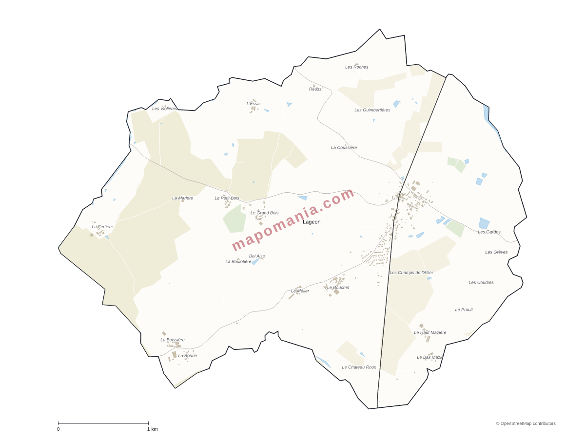 Carte de Lageon à personnaliser