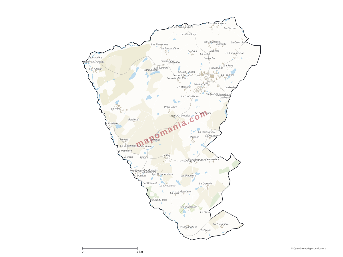 Carte de Largeasse à personnaliser