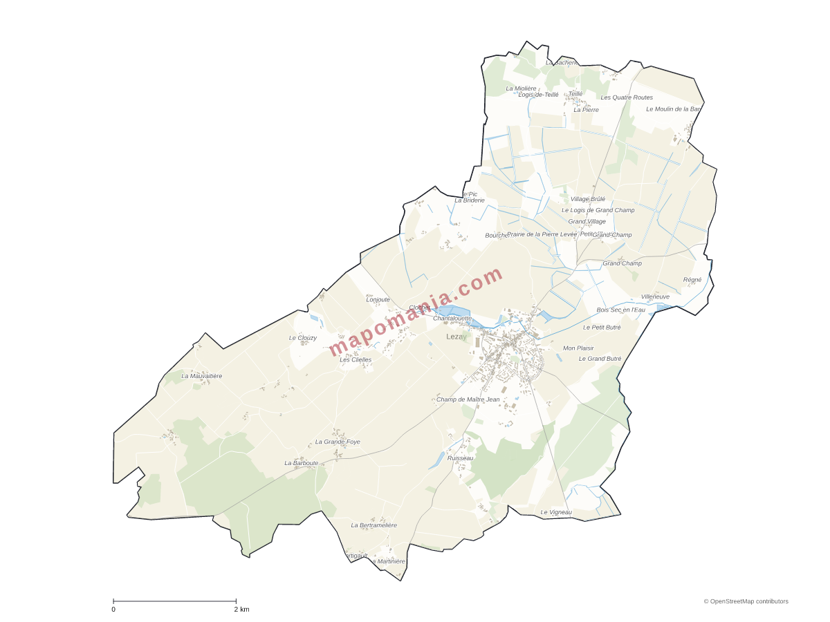 Carte de Lezay à personnaliser