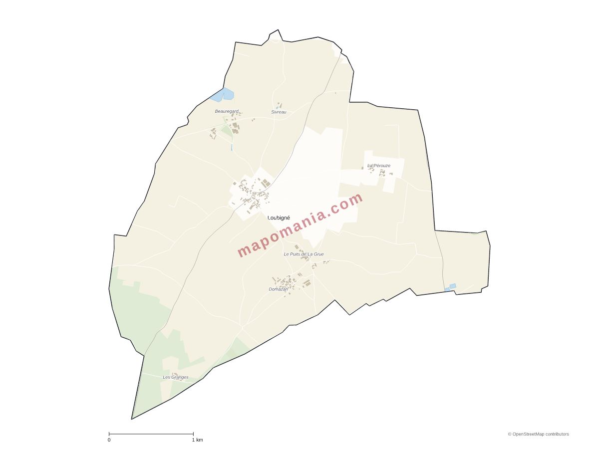 Carte de Loubigné à personnaliser