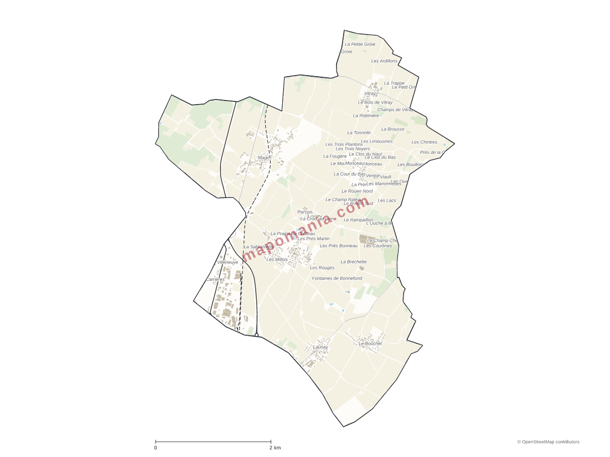 Carte de Louzy à personnaliser