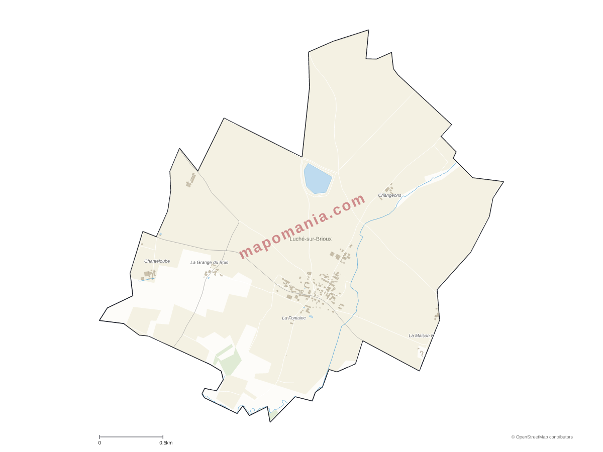 Carte de Luché-sur-Brioux à personnaliser