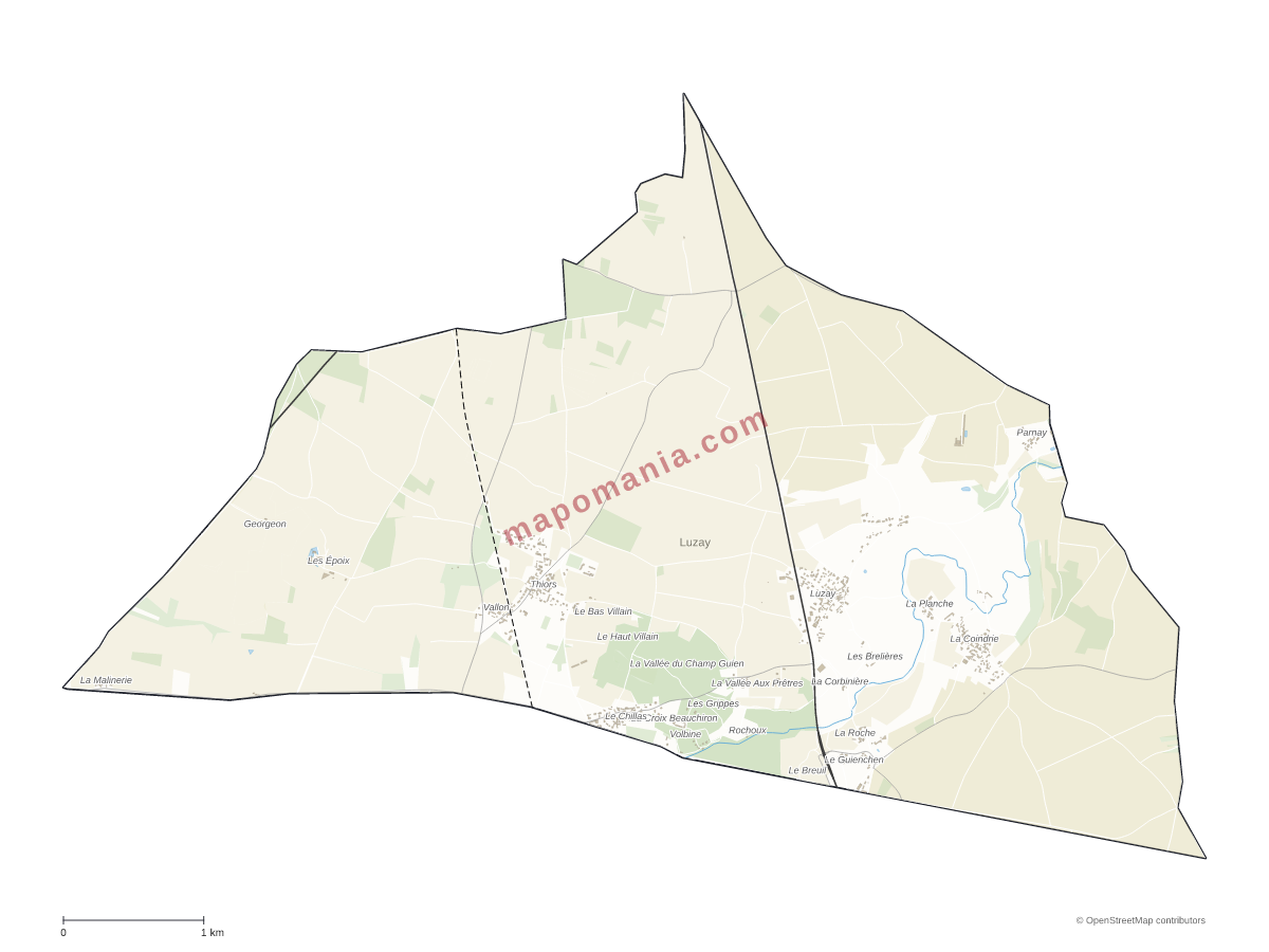 Carte de Luzay à personnaliser