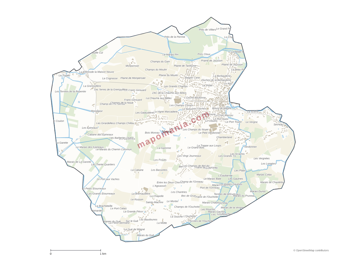 Carte de Magné à personnaliser