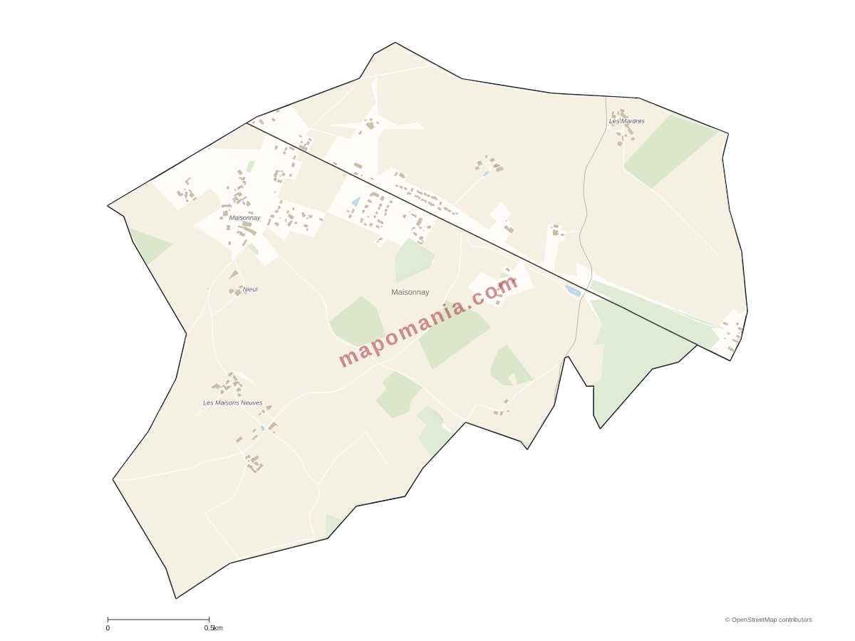 Carte de Maisonnay à personnaliser