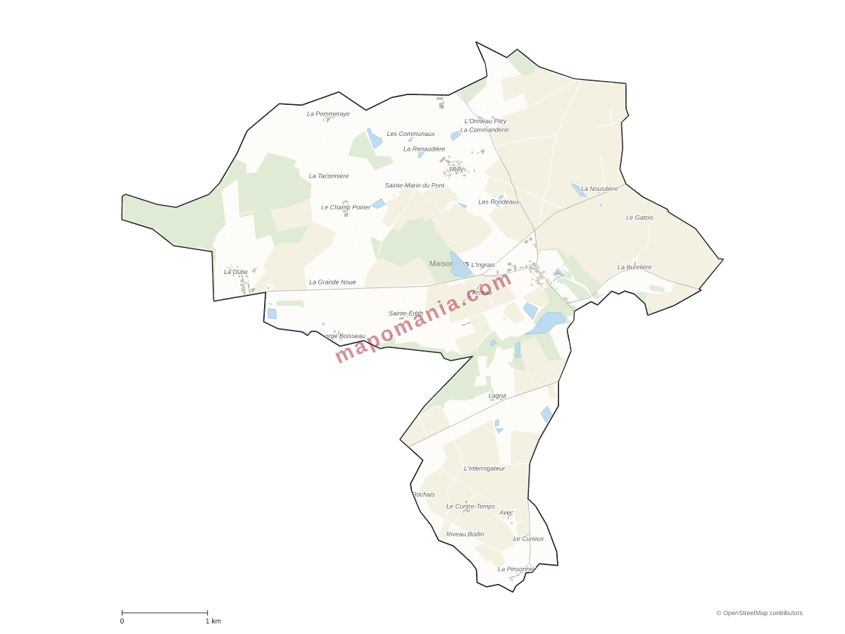 Carte de Maisontiers à personnaliser