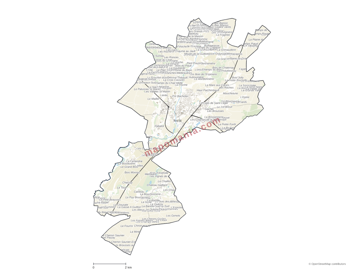 Carte de Melle à personnaliser