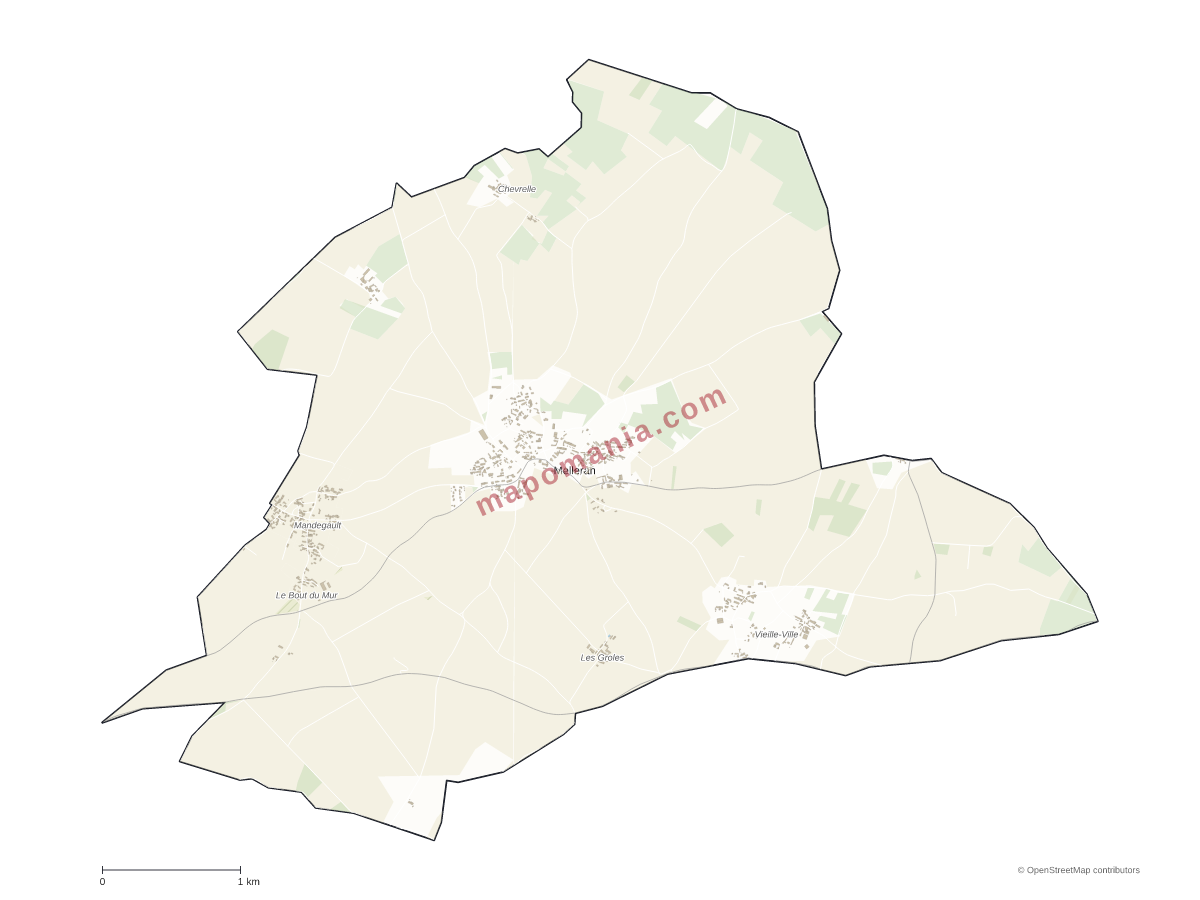 Carte de Melleran à personnaliser
