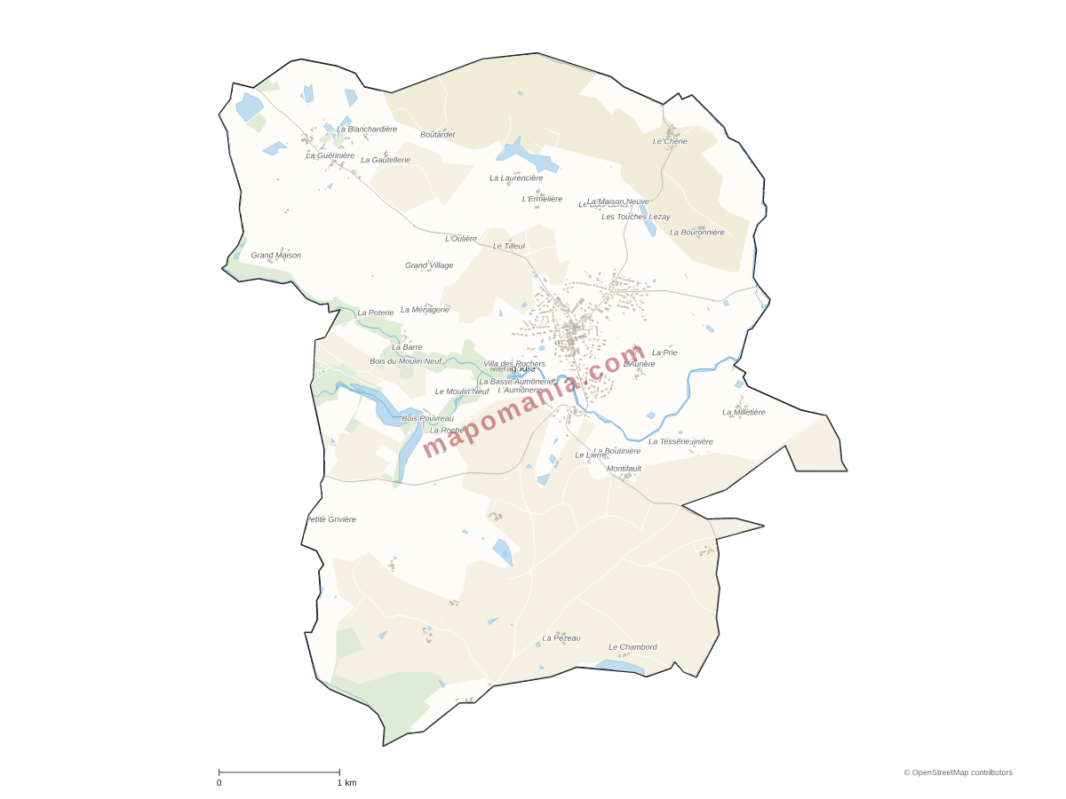 Carte de Ménigoute à personnaliser