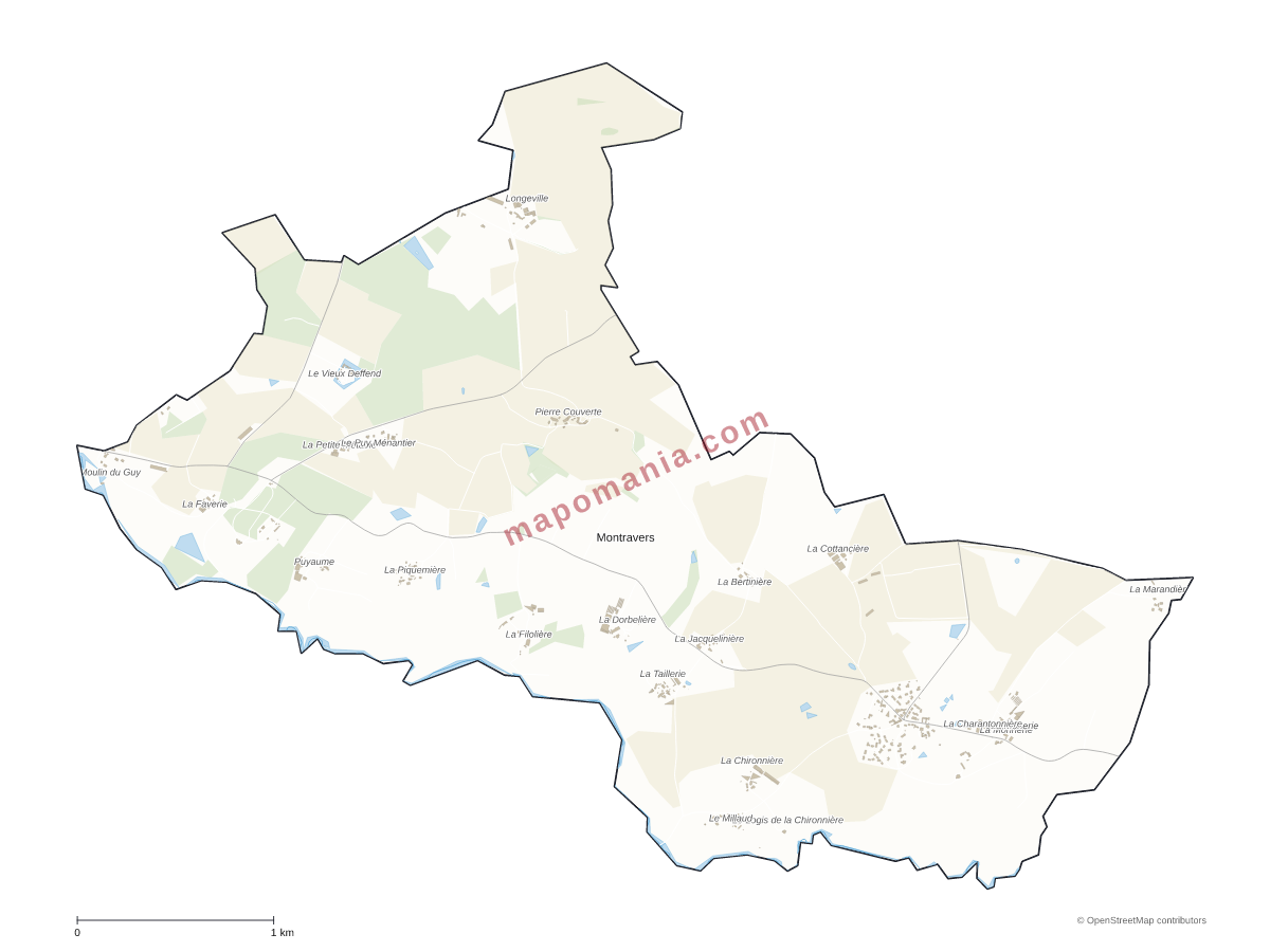 Carte de Montravers à personnaliser
