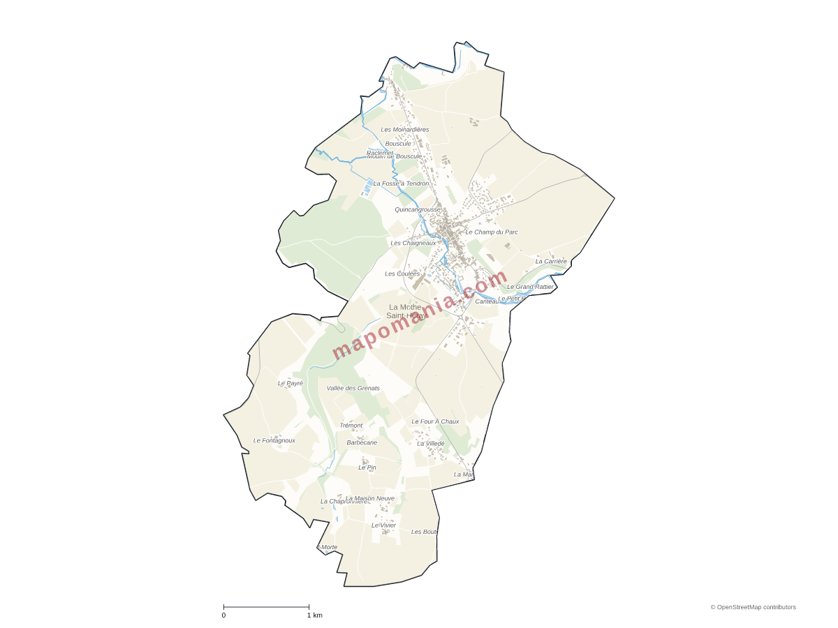 Carte de La Mothe-Saint-Héray à personnaliser