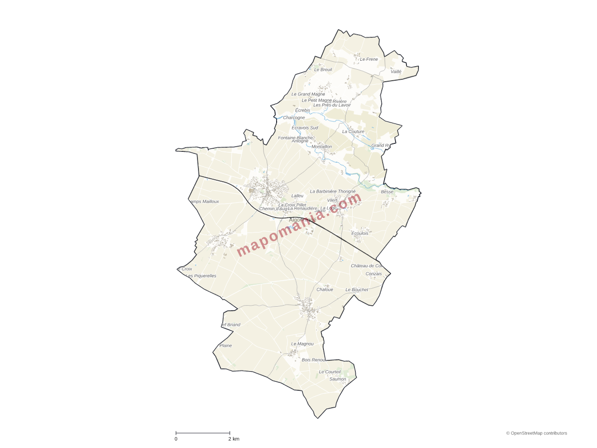 Carte de Aigondigné à personnaliser