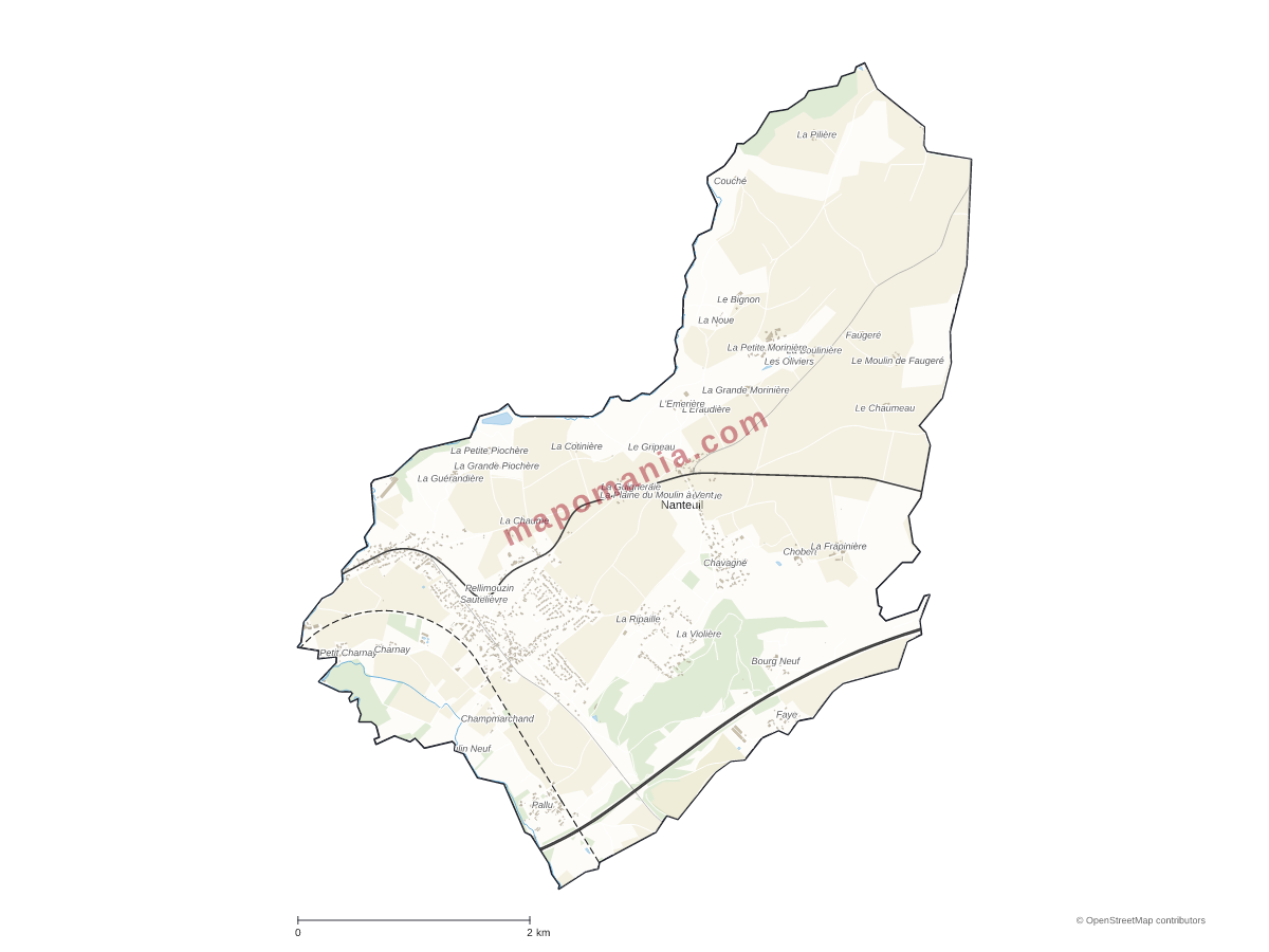 Carte de Nanteuil à personnaliser