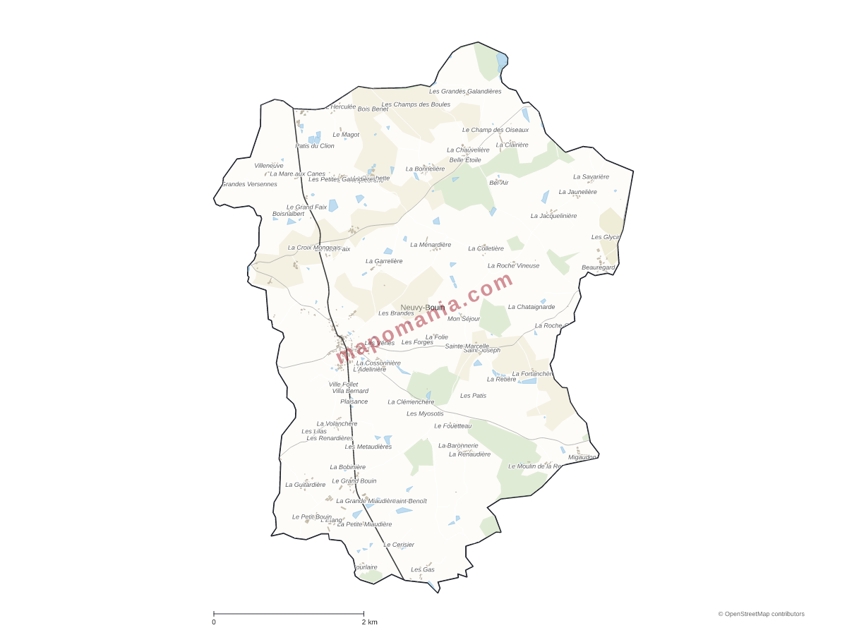 Carte de Neuvy-Bouin à personnaliser
