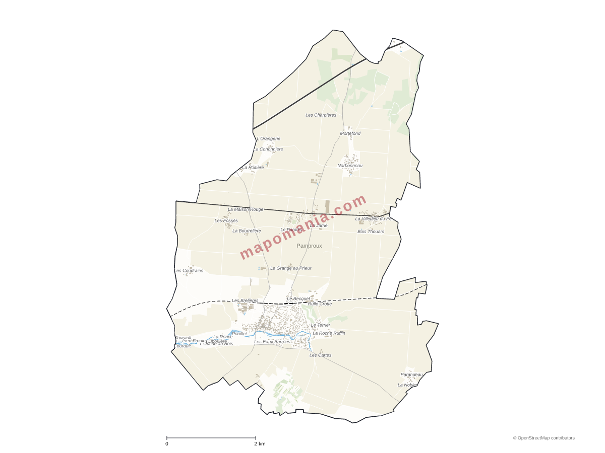 Carte de Pamproux à personnaliser
