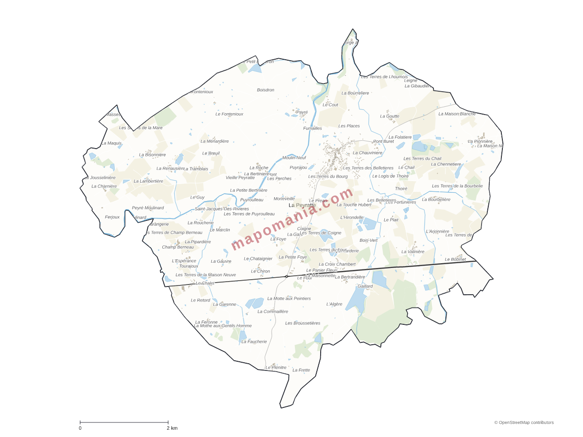 Carte de La Peyratte à personnaliser