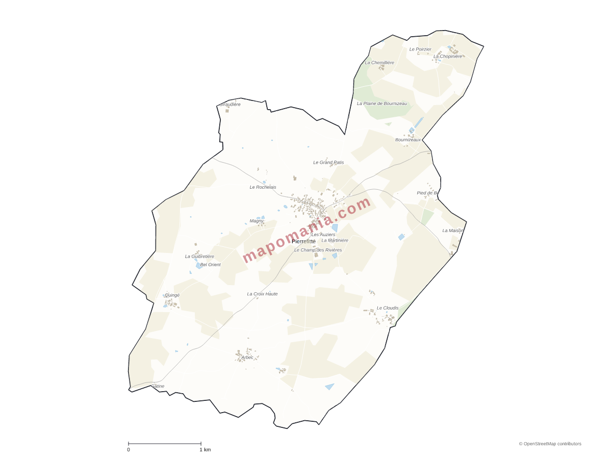 Carte de Pierrefitte à personnaliser