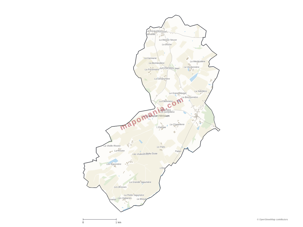 Carte de Pougne-Hérisson à personnaliser