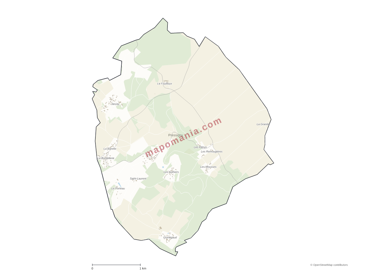 Carte de Pressigny à personnaliser