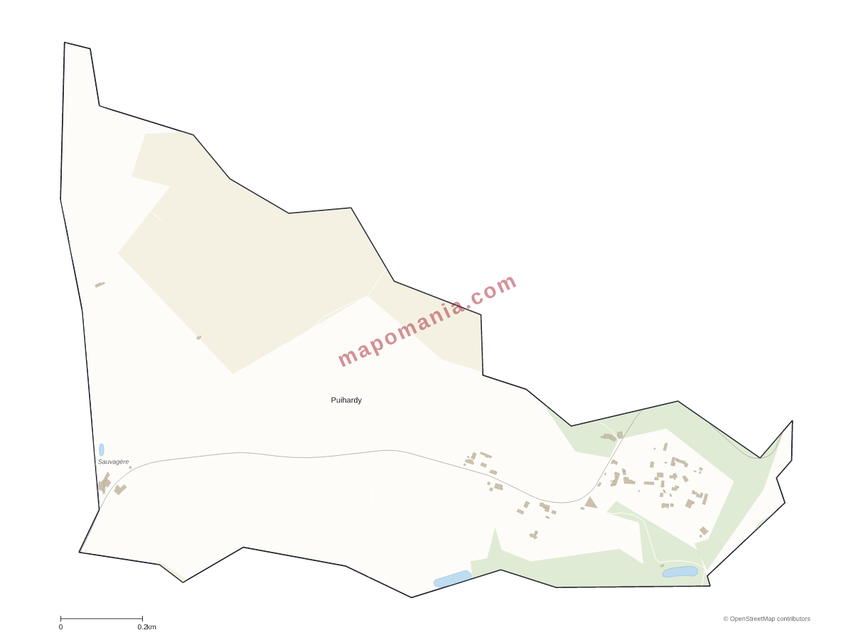 Carte de Puihardy à personnaliser