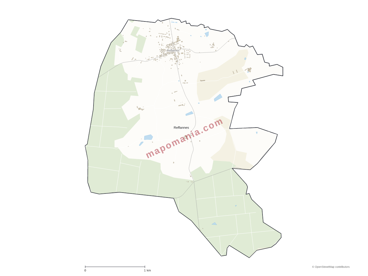 Carte de Reffannes à personnaliser
