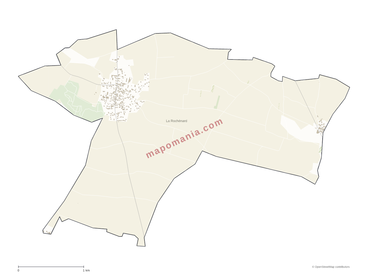 Carte de La Rochénard à personnaliser