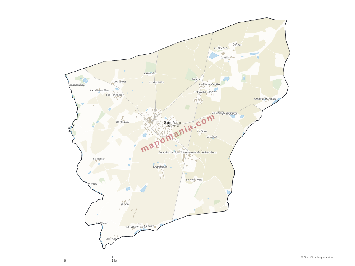 Carte de Saint-Aubin-du-Plain à personnaliser