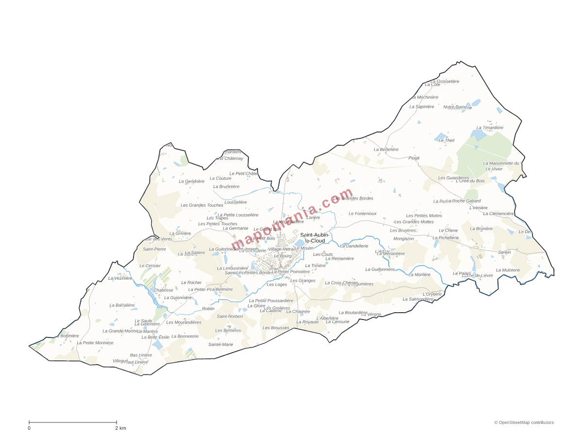 Carte de Saint-Aubin-le-Cloud à personnaliser