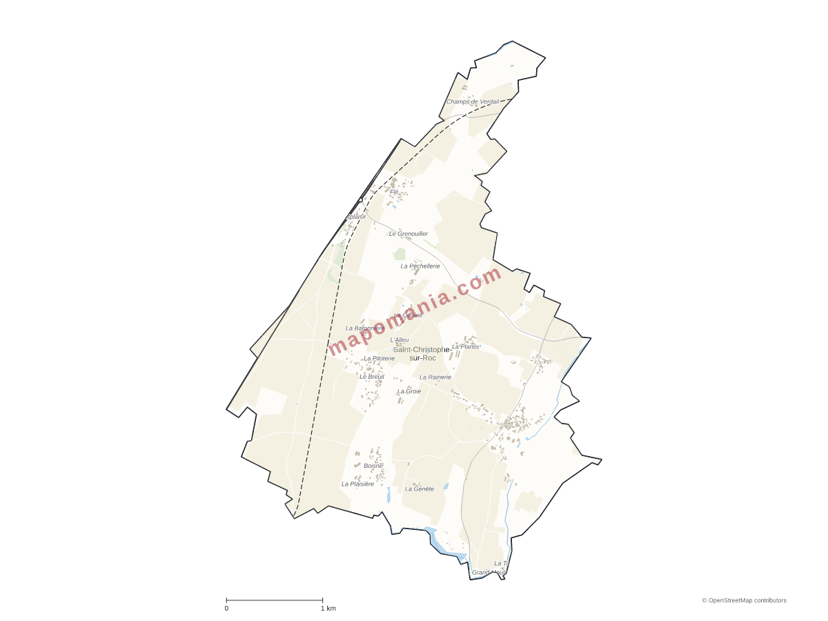 Carte de Saint-Christophe-sur-Roc à personnaliser
