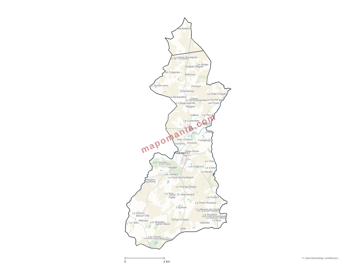Carte de Voulmentin à personnaliser