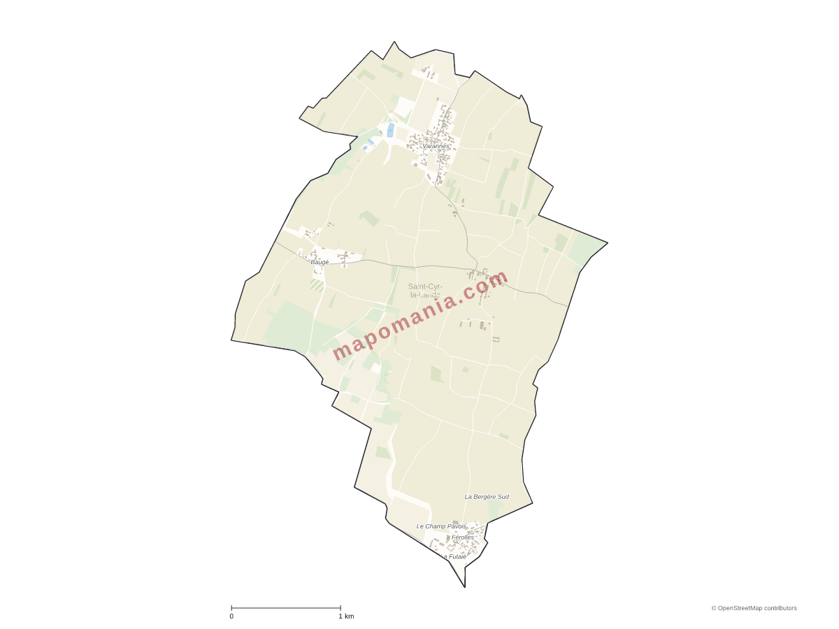 Carte de Saint-Cyr-la-Lande à personnaliser