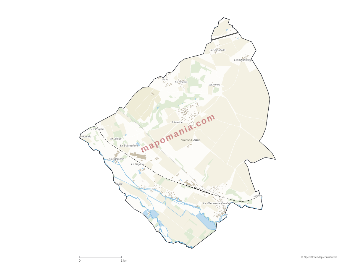 Carte de Sainte-Eanne à personnaliser