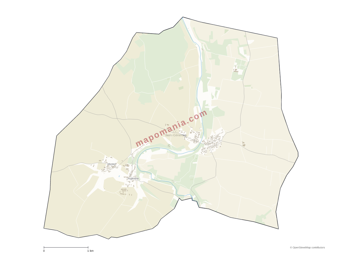 Carte de Saint-Généroux à personnaliser