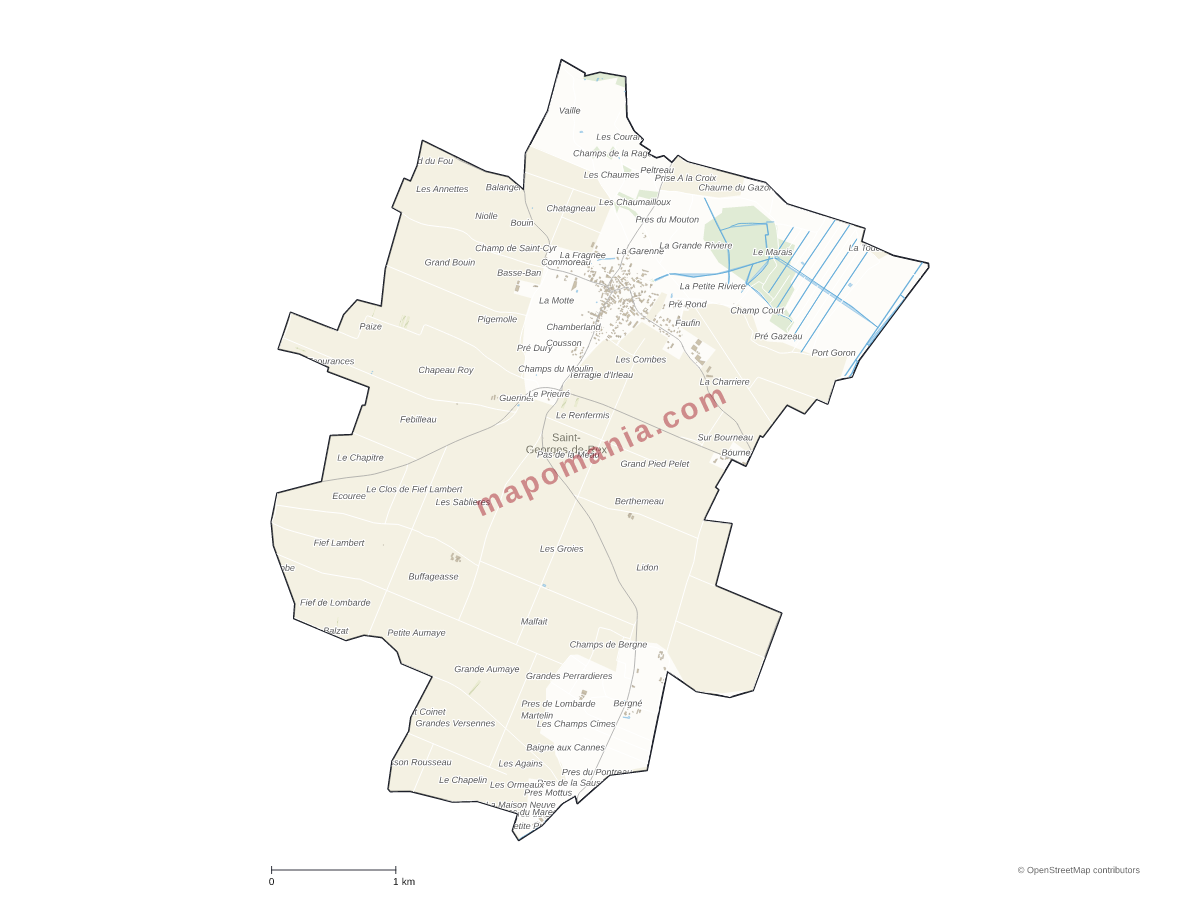 Carte de Saint-Georges-de-Rex à personnaliser